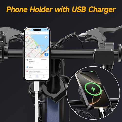 20MPH Dual-Seat Folding Electric Bike with 499Wh Removable Battery K9775