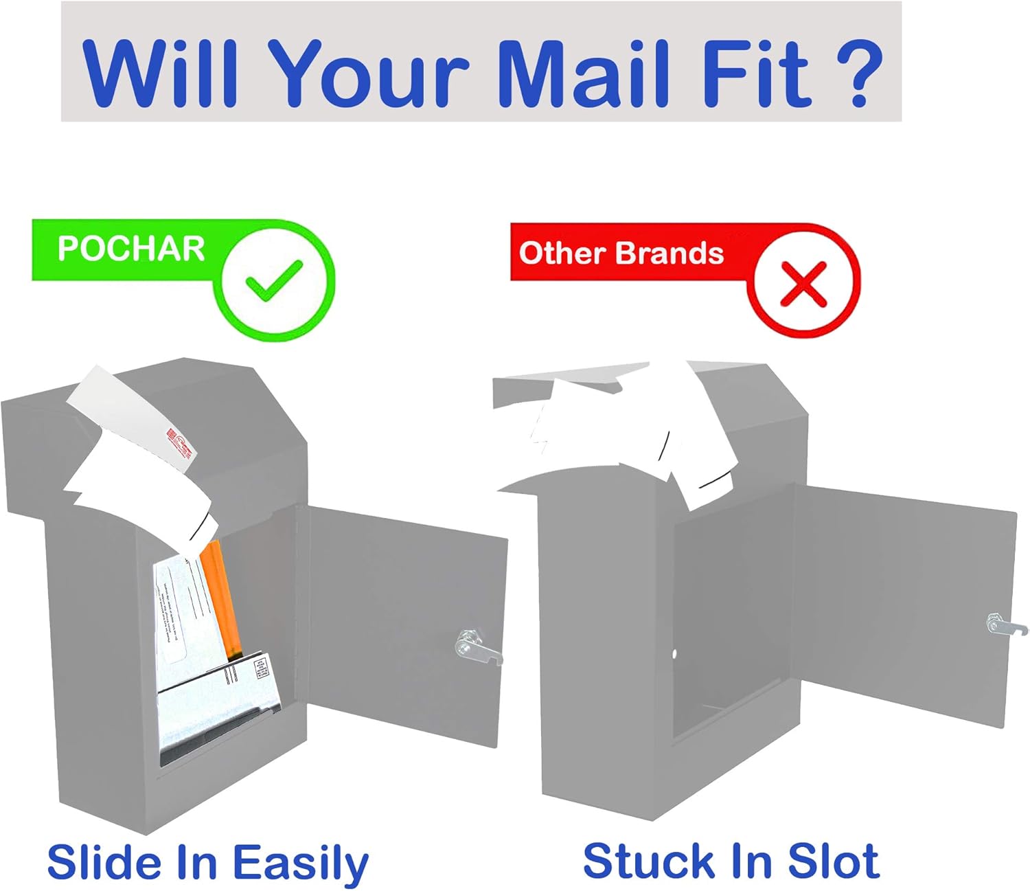 Black Locking Steel Mailbox with Rear Access R386531