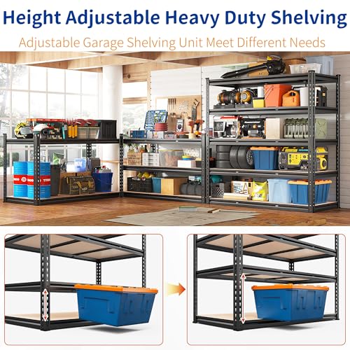 48" W x 72" H x 24" D 5 Tier Heavy Duty Garage Shelving R3664