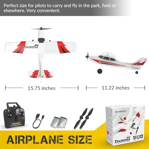 RC Plane Trainer 3CH Remote Control Airplane with Prop Saver, 6-Axis Gyro Stabilizer, 400mm Green B8749