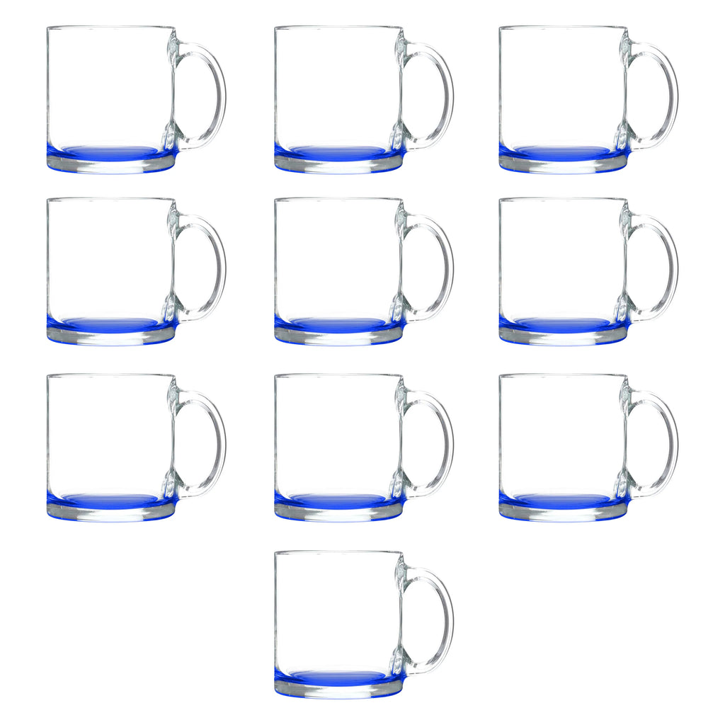 Clear Glass Coffee Mugs 13 oz. Set of 10 V5427