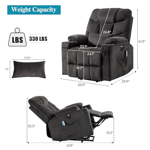 Power Lift Recliner Chair with Heat and Massage and USB Port G935