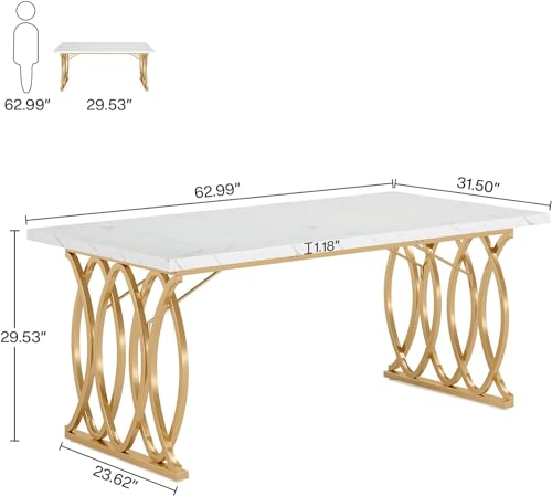 White 63" W Executive Desk S227
