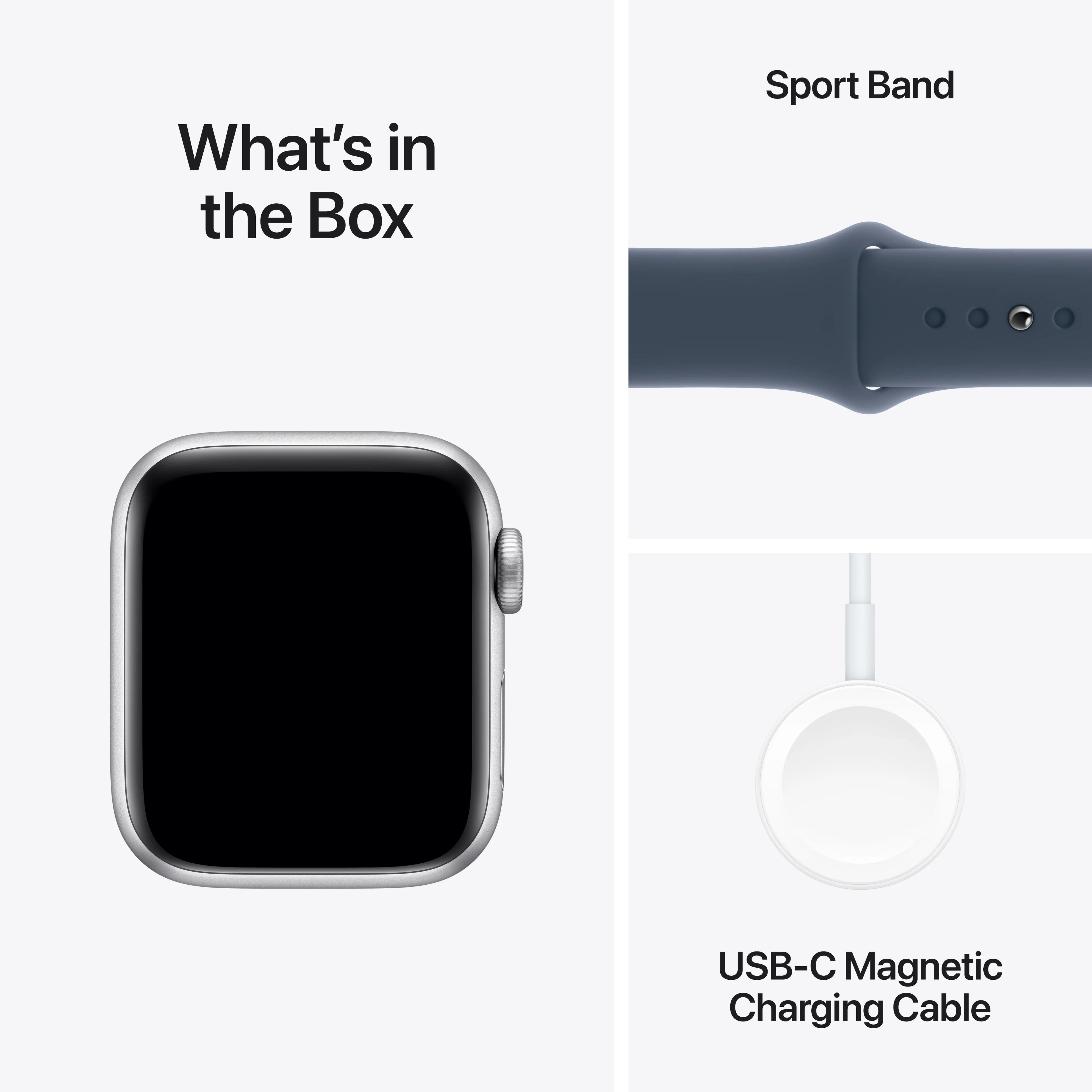 Silver Aluminum 40mm GPS Smartwatch with Storm Blue Sport Band I774