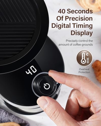 Burr Coffee Grinder Electric with 32 Grinding Sizes, 40 Seconds Adjustable Electronic Timer Y82056