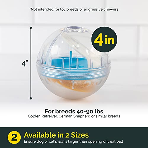 IQ Treat Ball Dog Treat Dispenser Toy Ball Interactive Dog Toy - 4" Dog Food Toy Y970