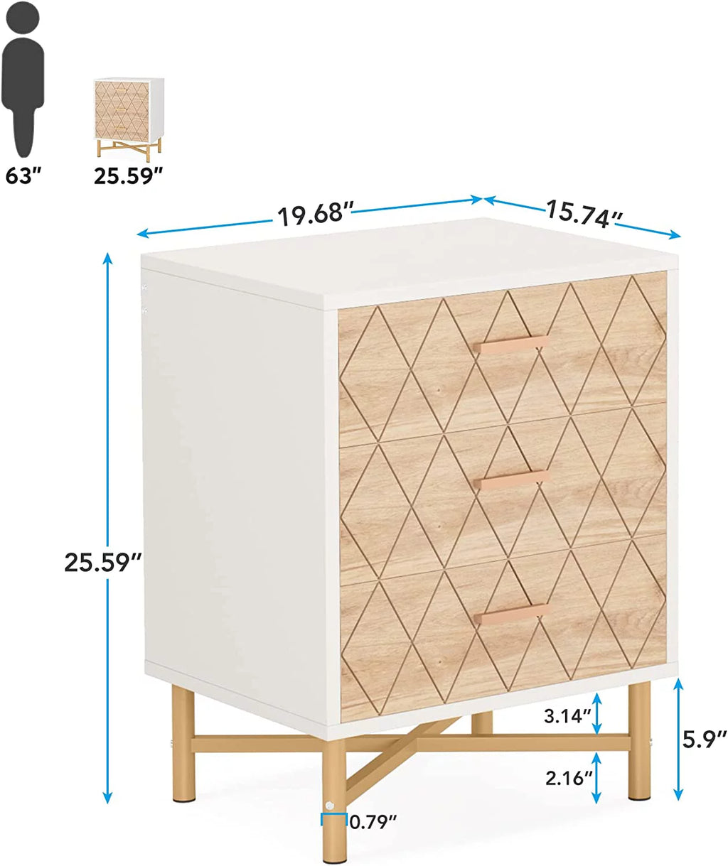 3-Drawer Nightstand Set of 2 L74531