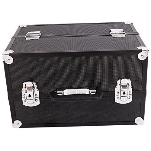 14inch Black Aluminum Cosmetic Case with 6 Trays W691