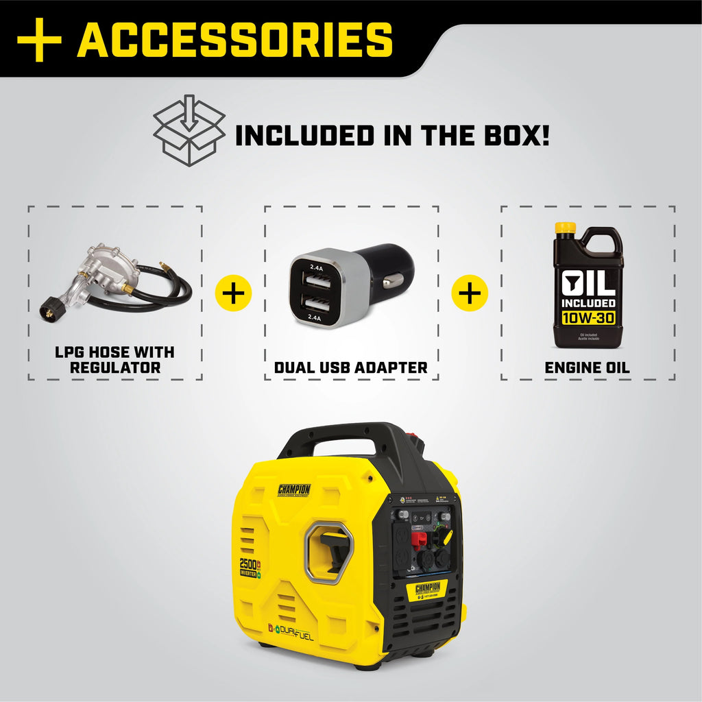 2500-Watt Ultralight Dual Fuel Inverter Generator V99245