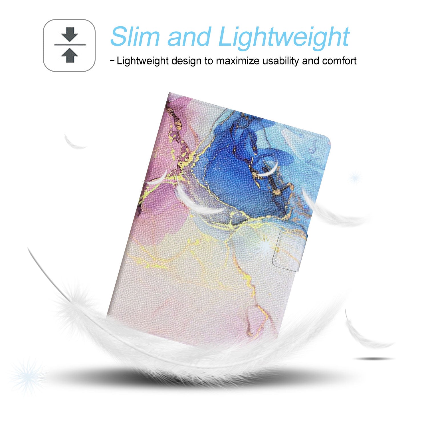 Pink Blue Marble PU Leather Fire HD 10 Tablet Case I817