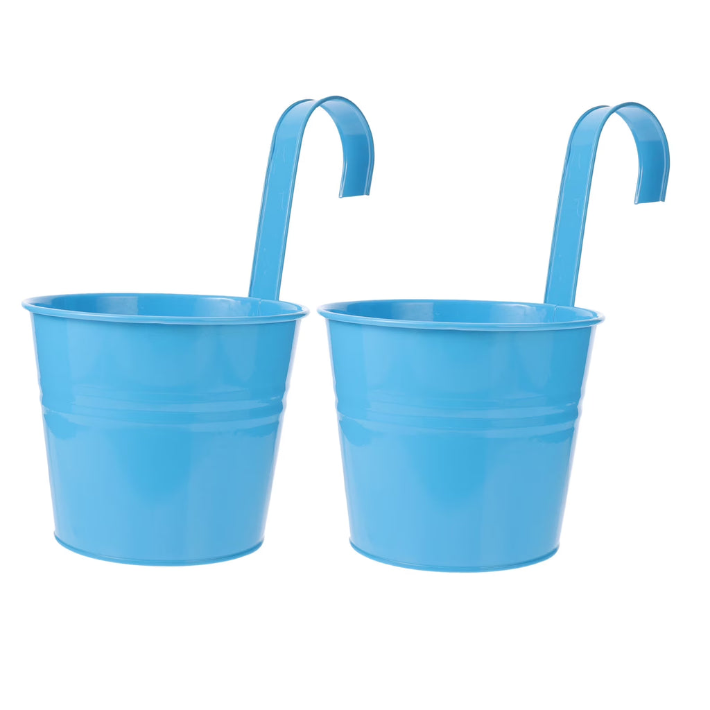 Vintage Hanging Flower Pots Plant Bucket Tinplate Planters X9897