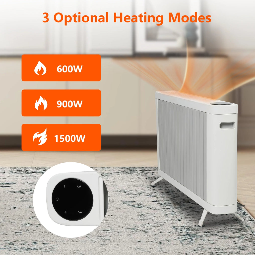 1500W Smart Radiator Space Heater with 3 Heating Modes, Adjustable Thermostat, 0-12h Timer I7434