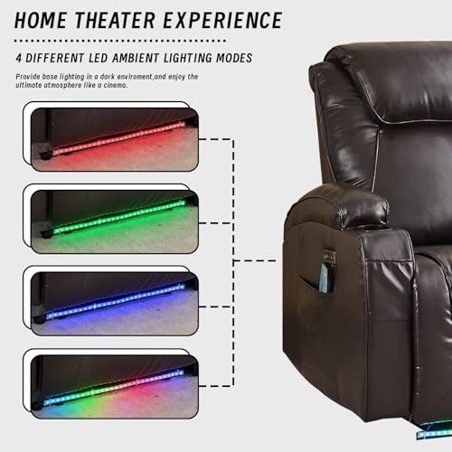 Brown Electric Power Loveseat Recliner Chair with Storage Armrest X148529