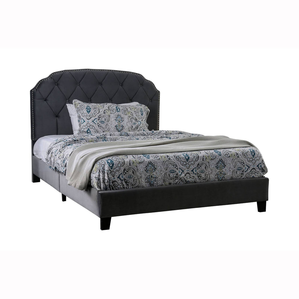Queen Serena Tufted Upholstered Bed Gray L44938