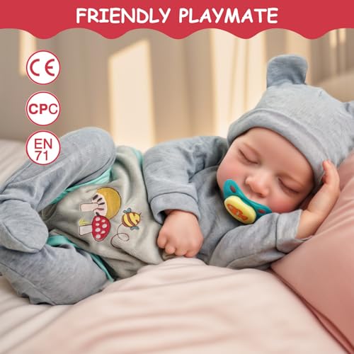 17 Inch Silicone Realistic Reborn Baby Doll with Feeding Kit K49223