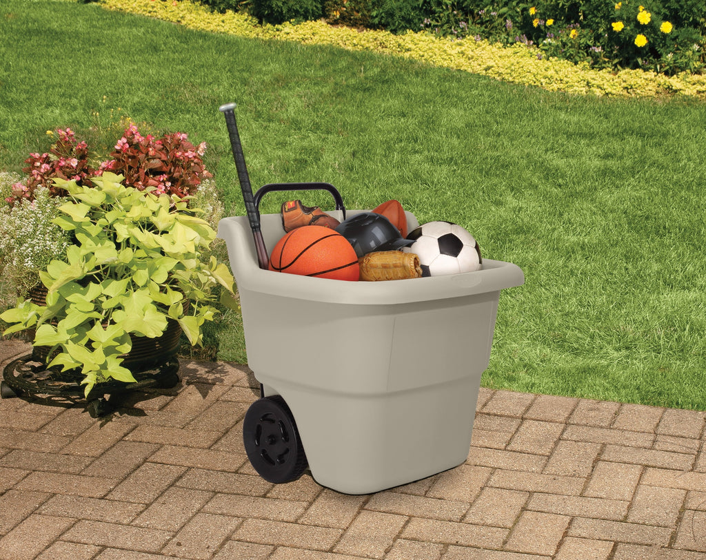 15 Gallon Resin Rolling Lawn Utility Cart O686