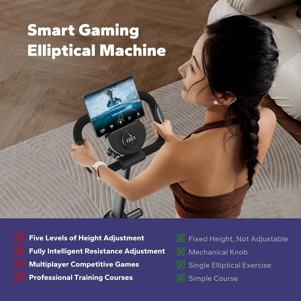 Elliptical Exercise Machine with Magnetic Driving System, 16 Resistance Levels, 330LBS Loading Capacity G356