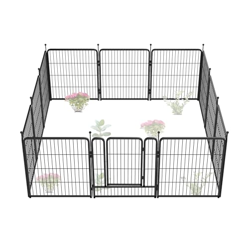 Black 40in x 36.0ft 16 Panels Metal Garden Fence Y24750