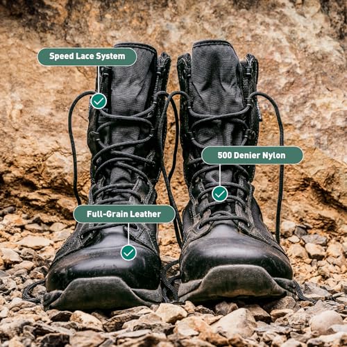 8" Waterproof Full-Grain Leather & 500D Nylon Tactical Boots C92463