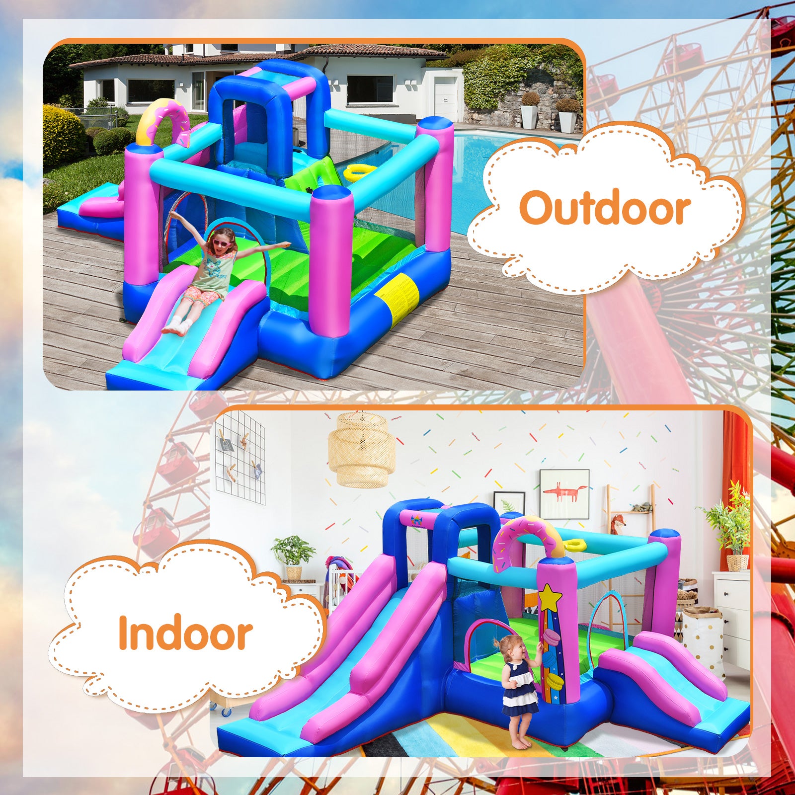 Inflatable Bounce Castle with Dual Slides K65511