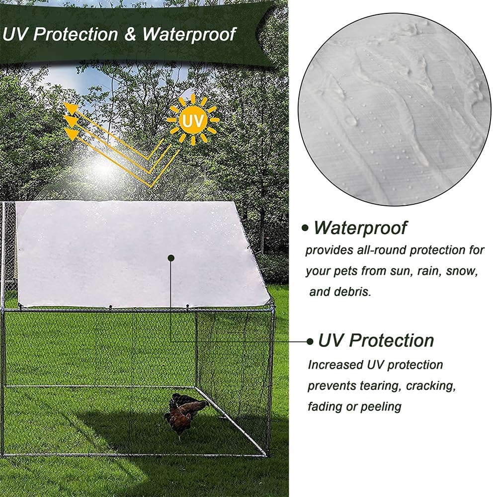 Large Metal Chicken Coop with Waterproof Cover (10' L x 13 W x 6.56' H) G426928