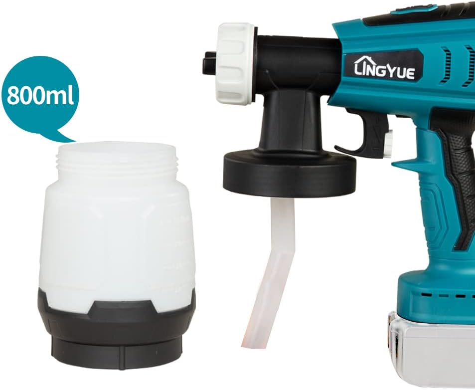 Cordless Paint Sprayer for 18V Battery, 3 Copper Nozzles, HVLP Spray Gun B9048