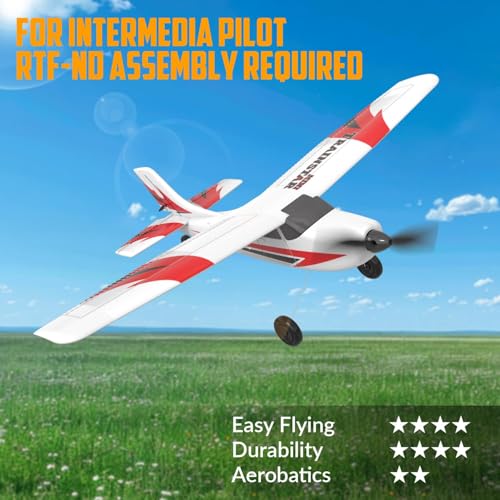 RC Plane Trainer 3CH Remote Control Airplane with Prop Saver, 6-Axis Gyro Stabilizer, 400mm Green B8749
