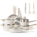 17pcs Non Stick Cream White Pots and Pans Set D1420