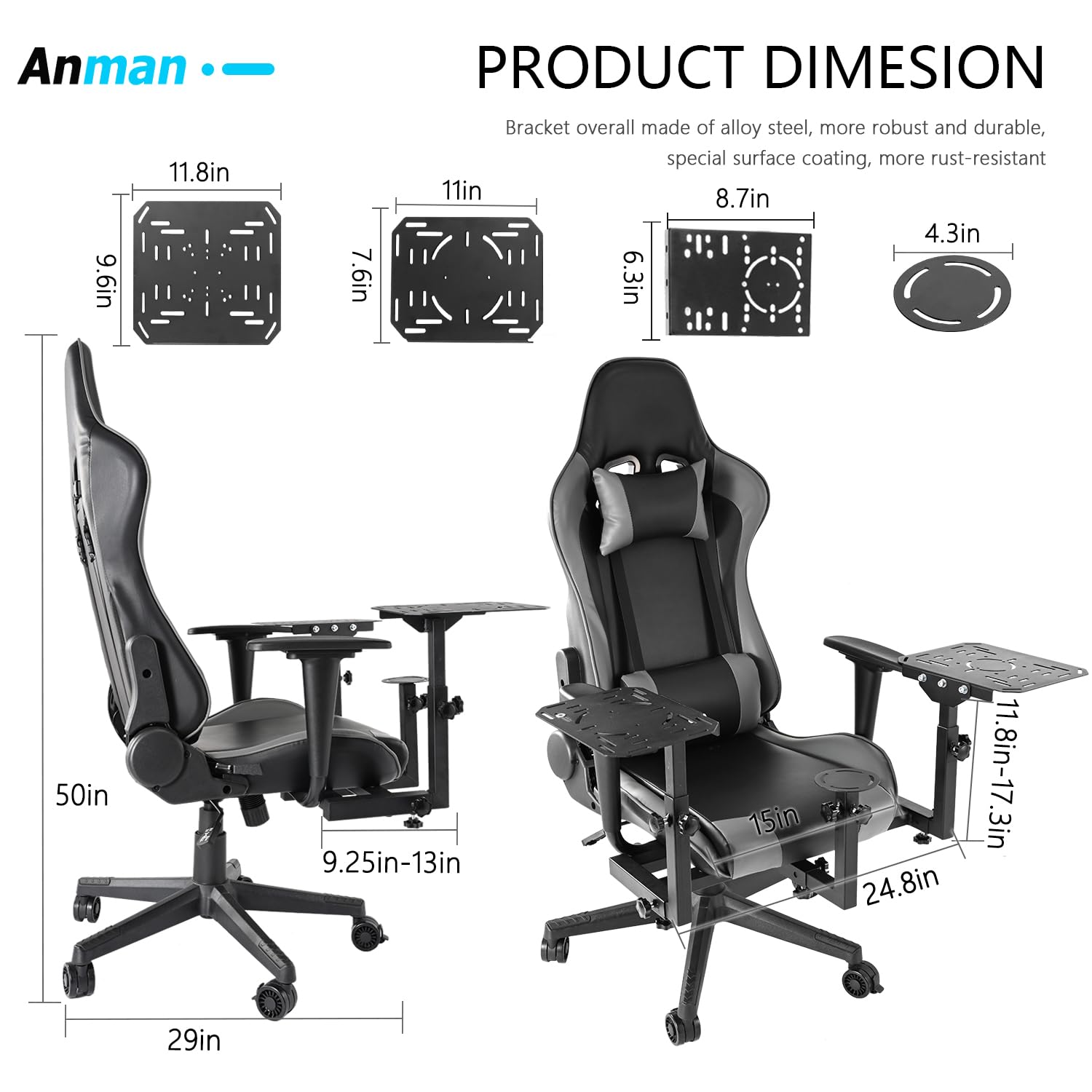 Multifunctional Flight Racing Simulator Cockpit Joystick Mount with Chair O995448