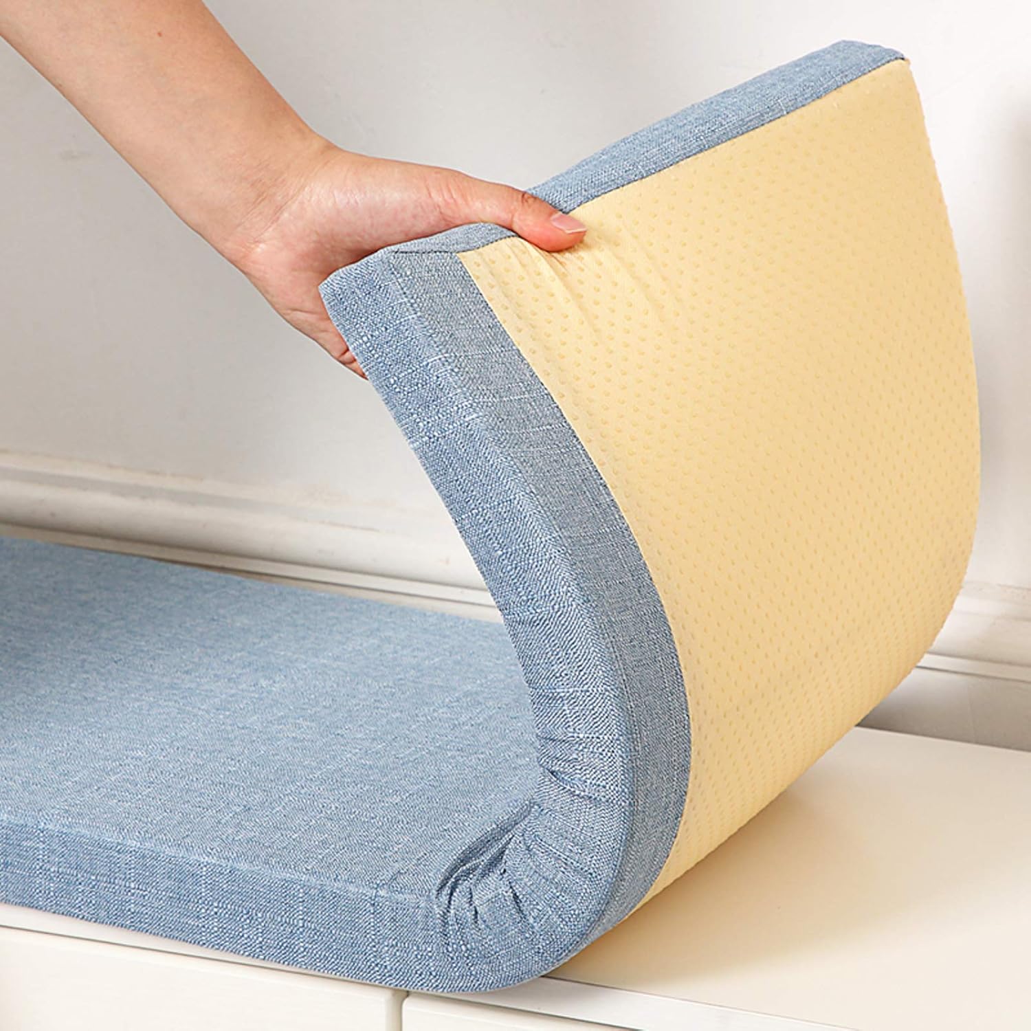 Non-Slip Tufted Padded Foam Rectangle Bench Cushion A5552
