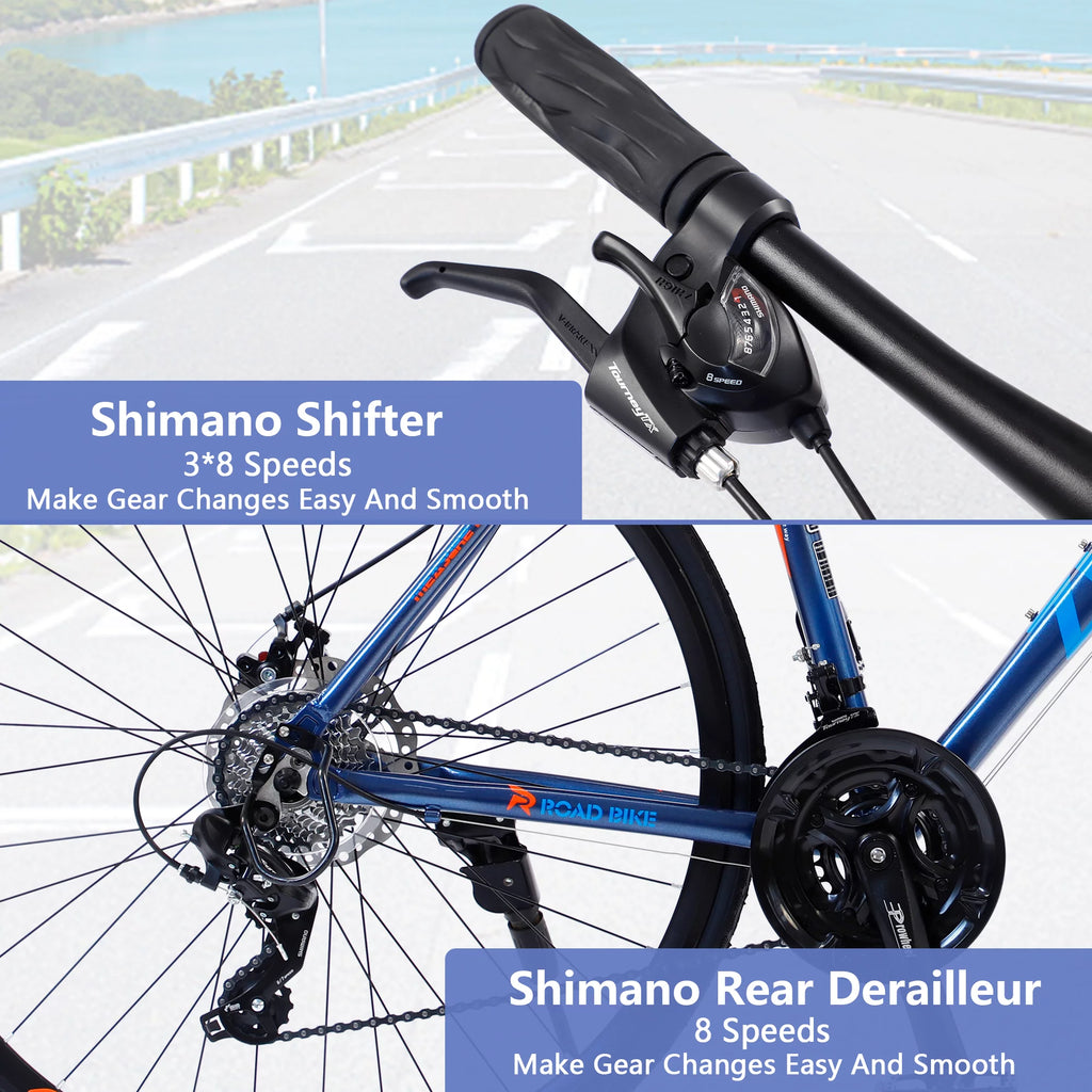 24 Speed Disc Brakes Hybrid Road Bike X496729