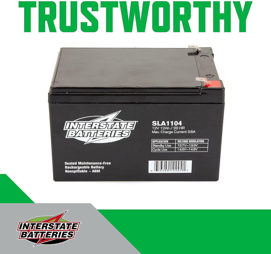 12V 12Ah Sealed Lead Acid Rechargeable SLA AGM Battery Pack of 2 W8538