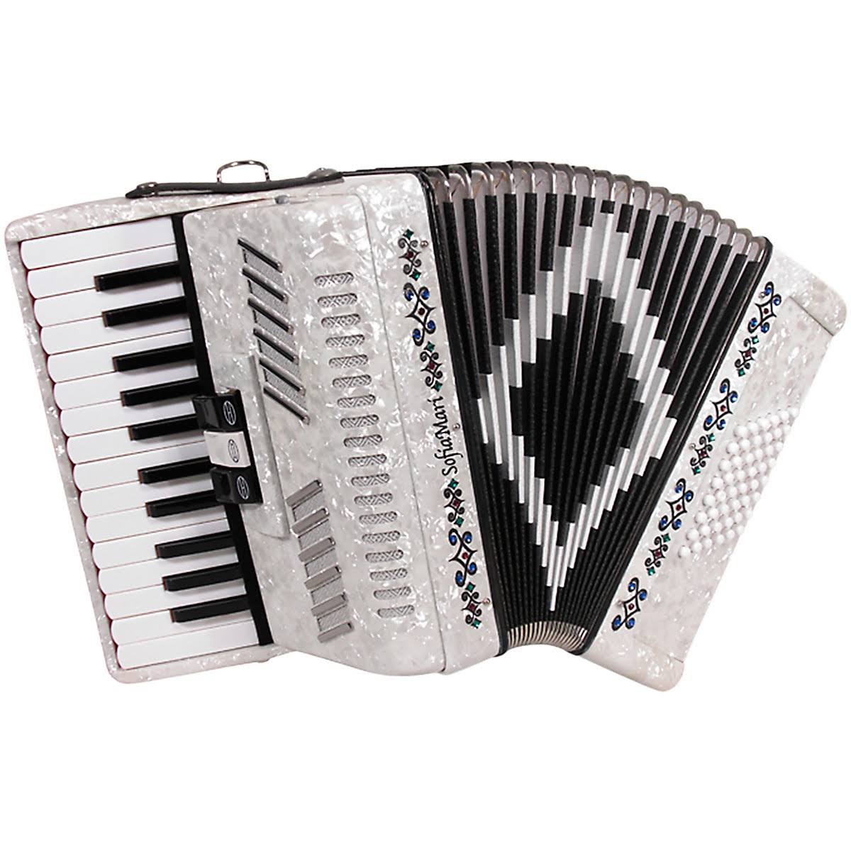 White Pearl 26 Piano 48 Bass Accordion W604525