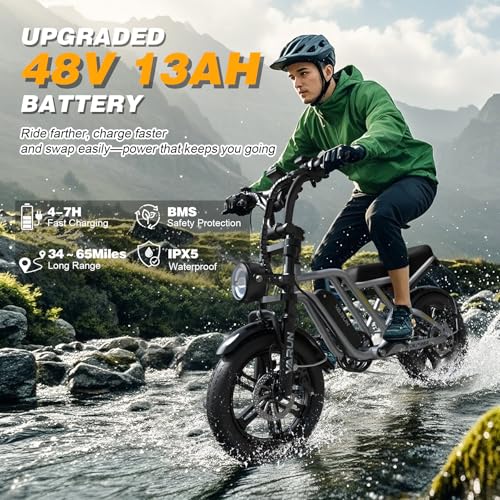 Electric Bike 750W 48V 13Ah Battery 20" Fat Tire U214