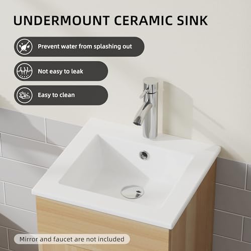 16” White Bathroom Vanity Sink Combo with 2 Doors K442498