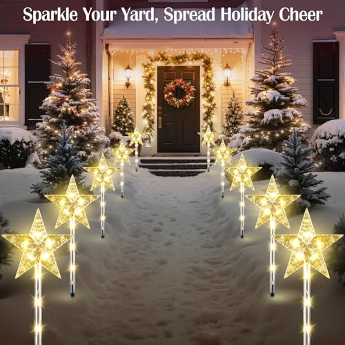 8 Pack Solar Candy Cane Pathway Lights C5614