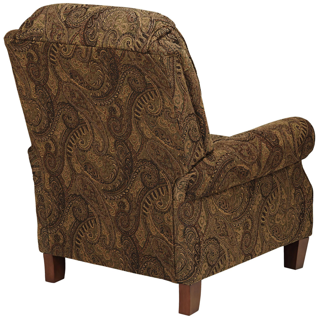 Warm Brown Paisley Patterned Fabric Recliner Chair Z64809