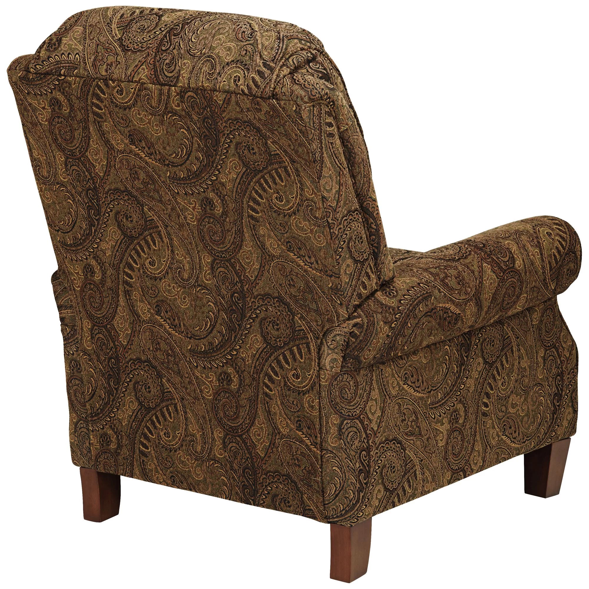 Warm Brown Paisley Patterned Fabric Recliner Chair Z64809
