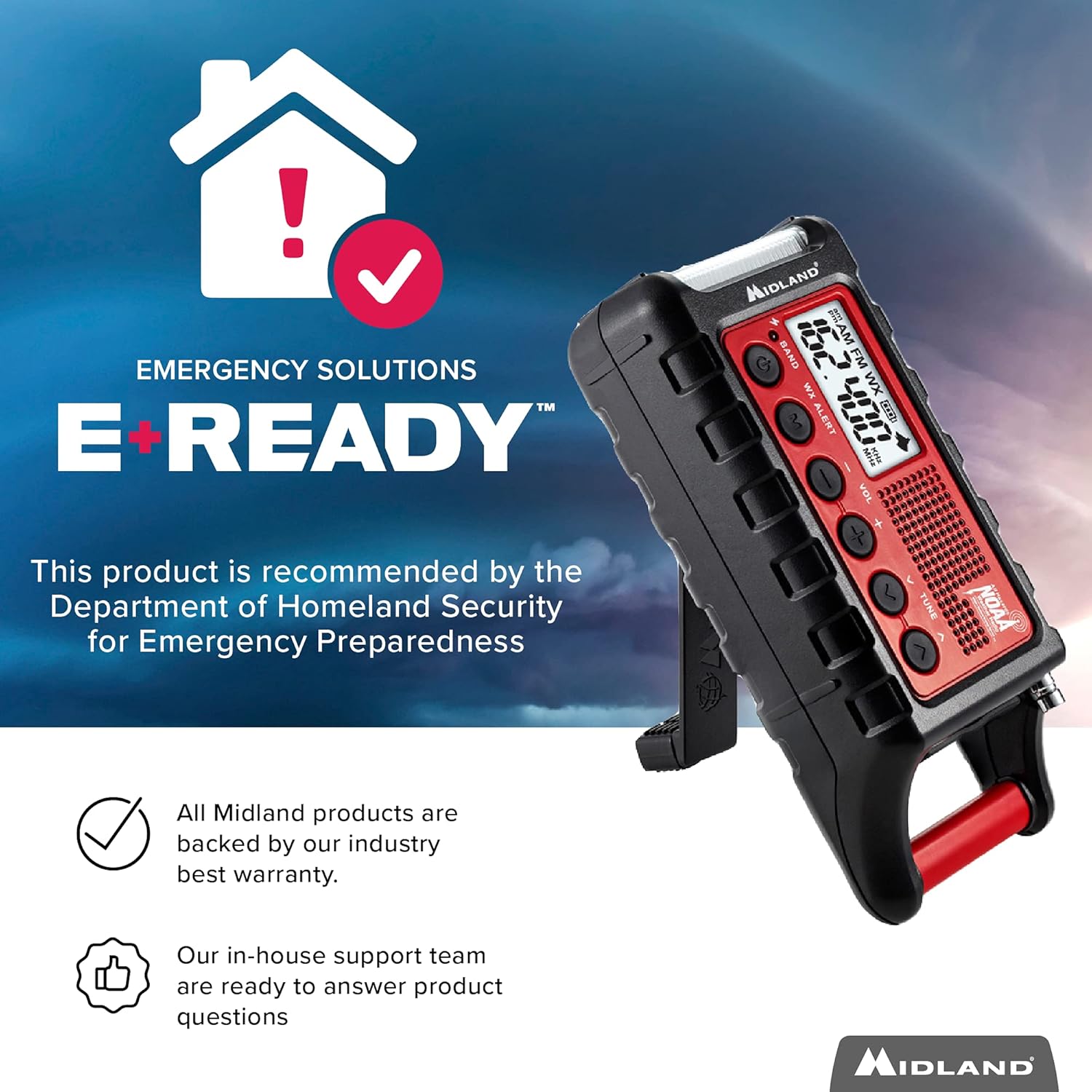Red Black Emergency Crank AM/FM Radio Pack of 2 G117771