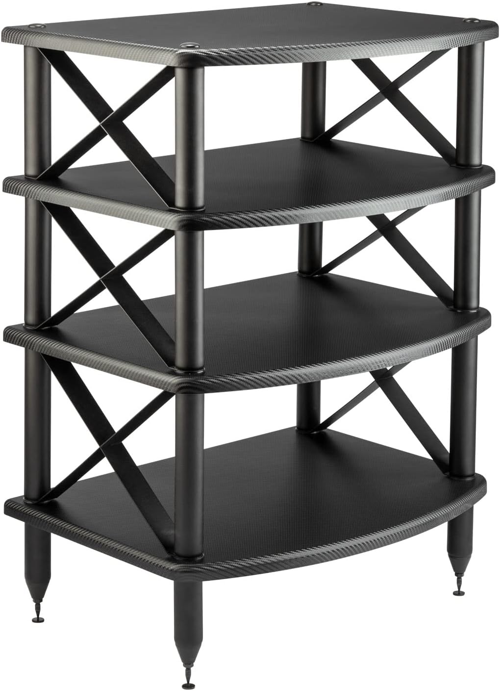 Black Four Shelf Audio Rack Media Stand B186275