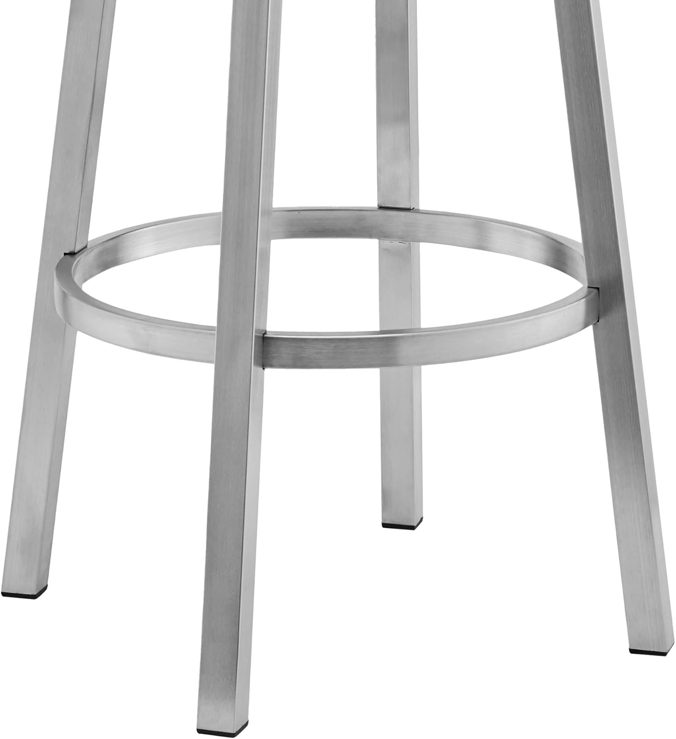 Black Faux Leather and Brushed Stainless Steel Swivel Bar Stool J227