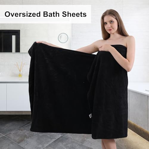 Extra Large Bath Towel Sets of 8, 2 Oversized Bath Towels, 2 Hand Towels, 4 Washcloths, 600GSM Soft Microfiber Quick Dry Highly Absorbent Bath Towels Sheets (Violet) L716228