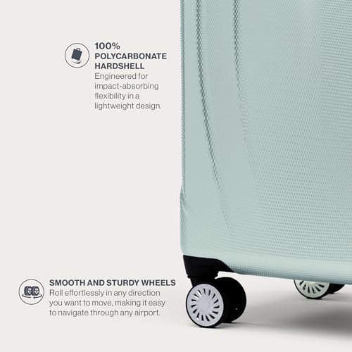 Black 21 Inch Hardside Expandable Luggage with 8 Spinner Wheels O618