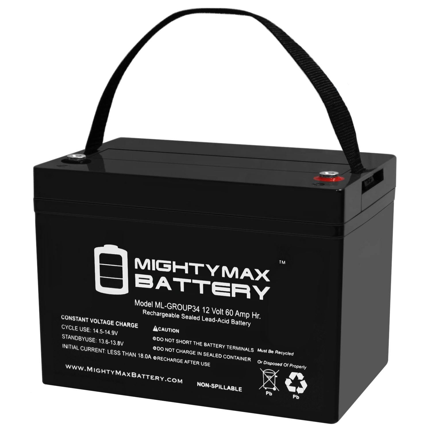 12V 60Ah Group 34 Sealed Gel Battery G1949