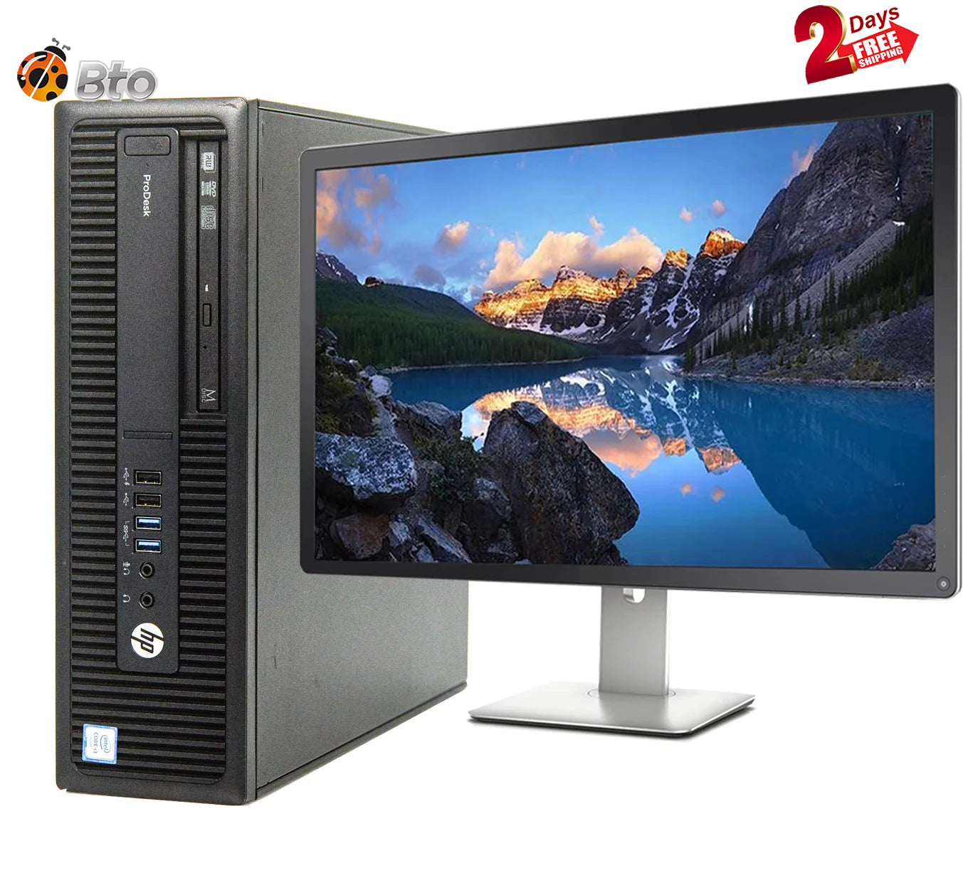 Restored Desktop Computer Core i5 6th, 16GB Ram, 1TB HDD, 24" LCD, Keyboard & Mouse, WiFi, Bluetooth, Win10 Pro E291