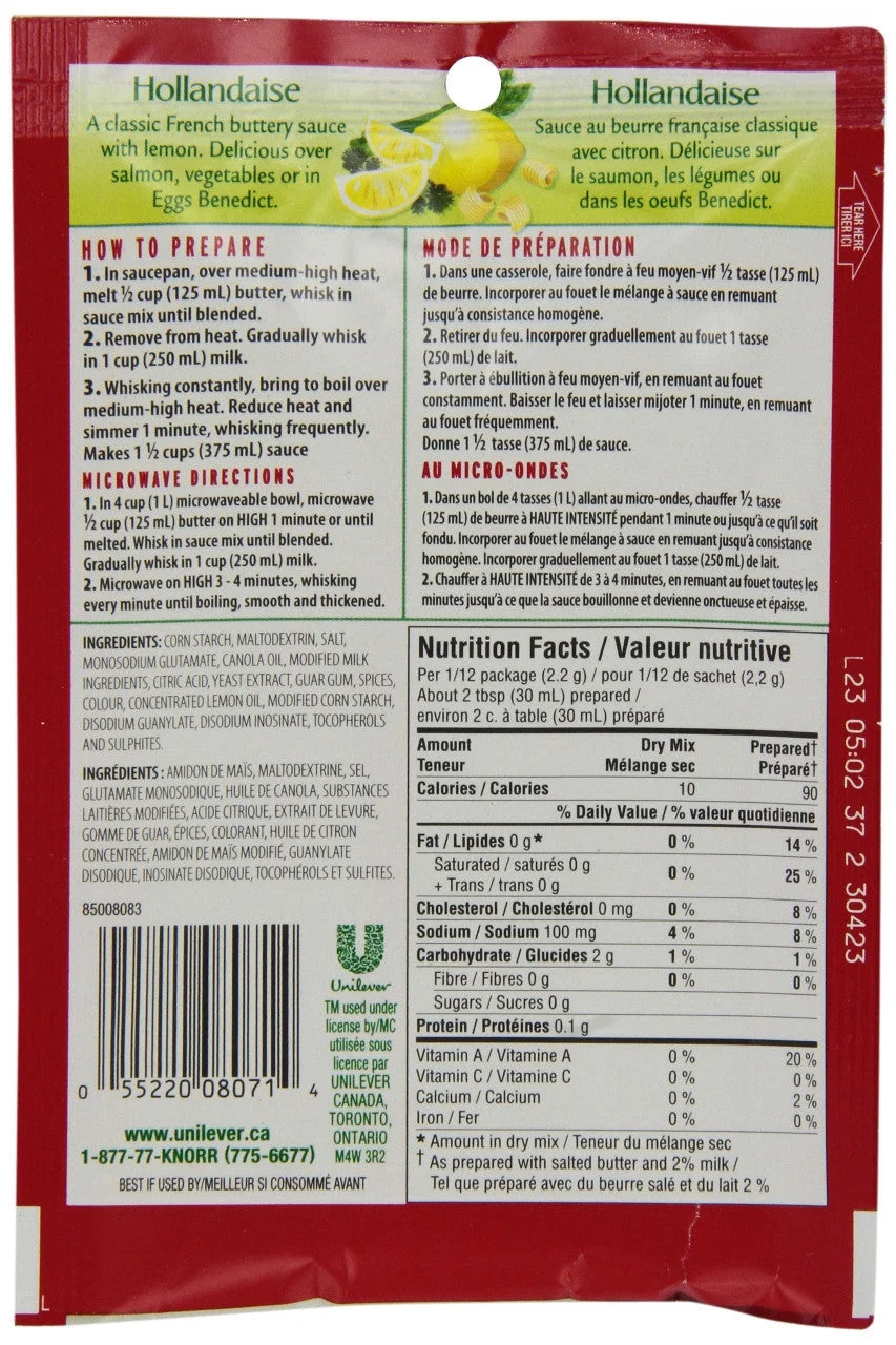 Hollandaise Sauce Mix, 26g, 6 Pack F858348
