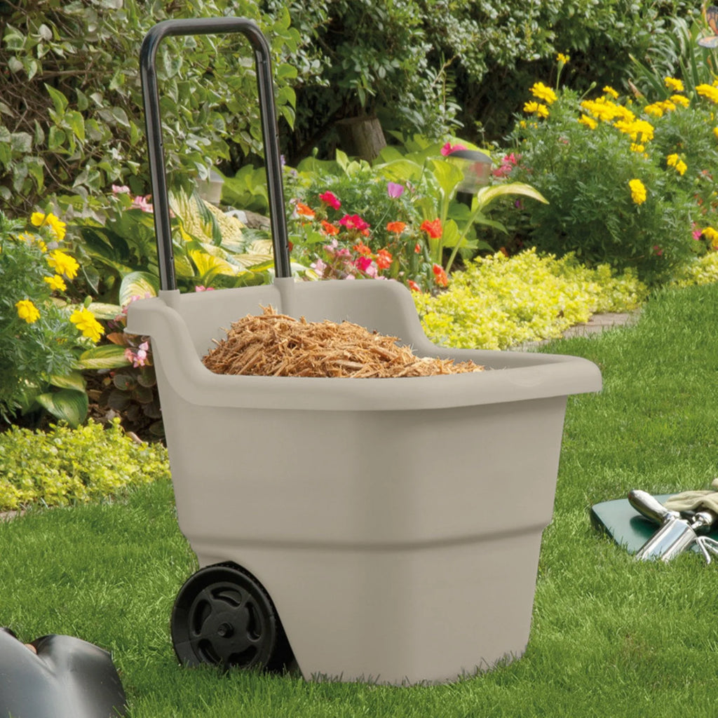 15 Gallon Resin Rolling Lawn Utility Cart O686