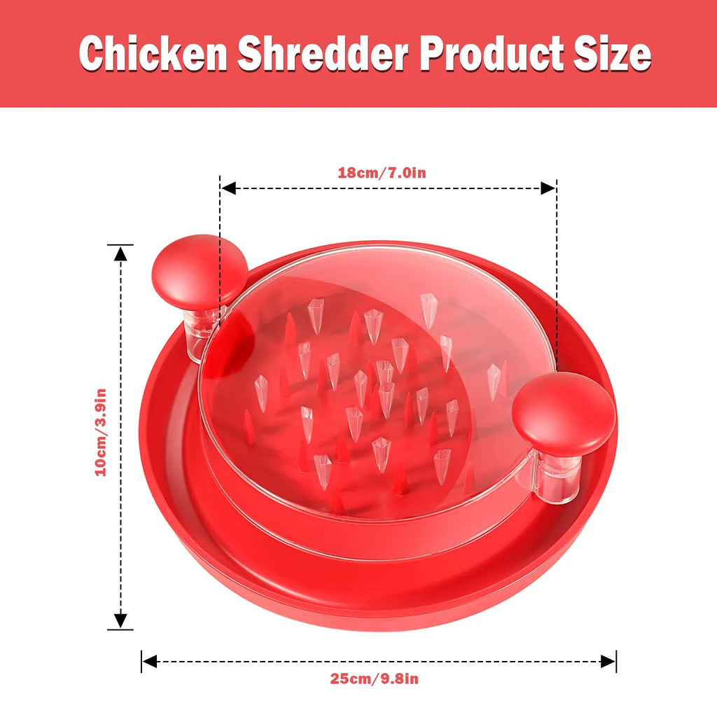 Large Meat Shredder Tool with Clear Cover and Non-Skid Base Y116010