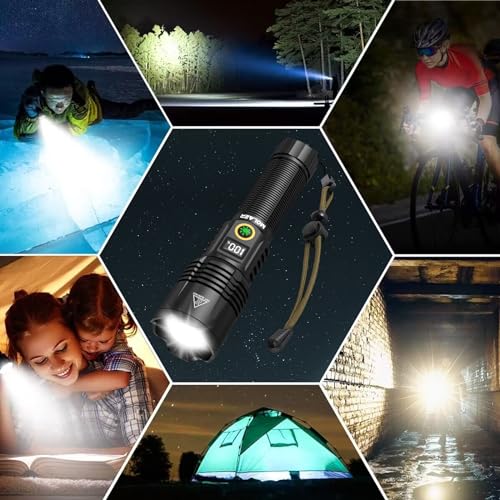 Rechargeable LED Flashlight with Zoomable, IPX6 Waterproof N567667