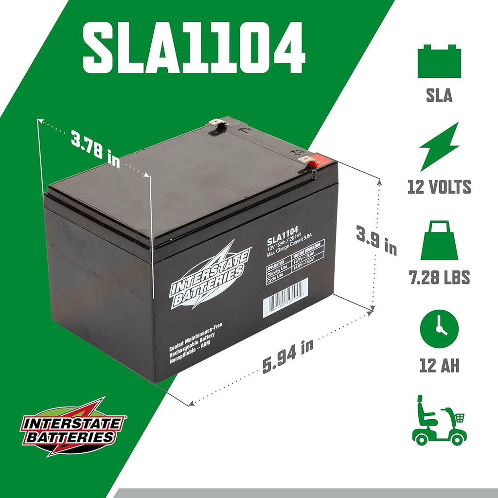 12V 12Ah Sealed Lead Acid Rechargeable SLA AGM Battery Pack of 2 W8538